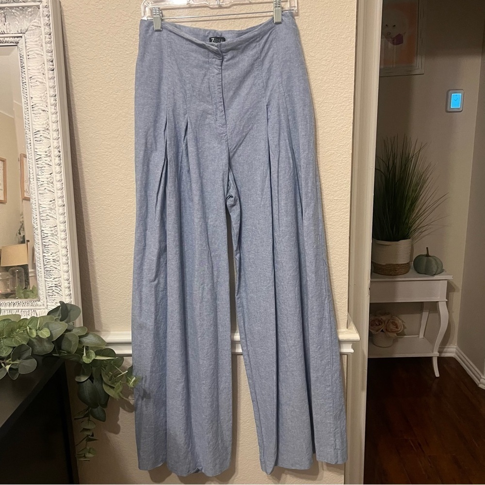 Blue New York & Company 7th Avenue Design Studio Wide Leg Pant, Size 8 - Picture 8 of 10
